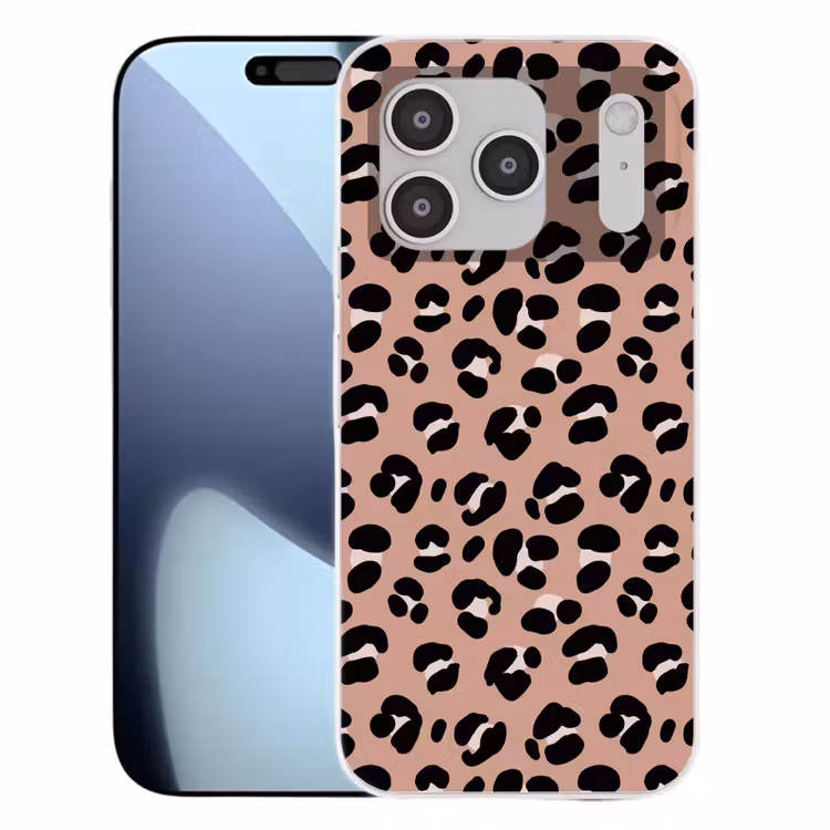 Luipaard - Vlekken - Beige - Roze Telefoonhoesje iPhone 17 Pro klein 878 -3d