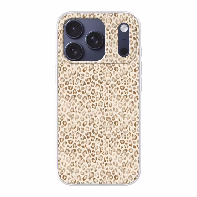 Luipaard - Klassiek - Beige Telefoonhoesje iPhone 17 Pro klein 878 -3d