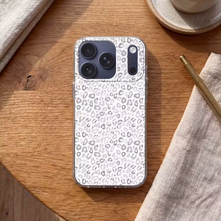 Luipaard - Motief - Grijs Telefoonhoesje iPhone 17 Pro klein 878 -sfeer1