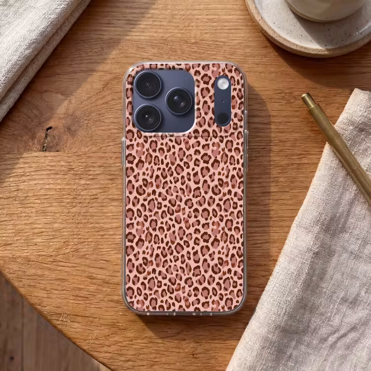 Luipaard - Patroon - Roze Telefoonhoesje iPhone 17 Pro klein 878 -sfeer1