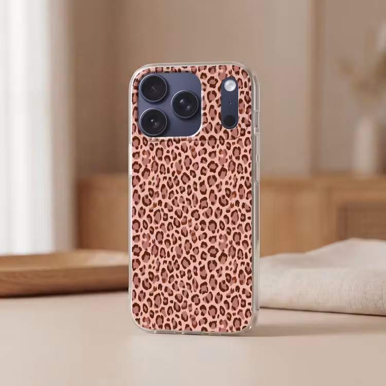 Luipaard - Patroon - Roze Telefoonhoesje iPhone 17 Pro klein 878 -sfeer2