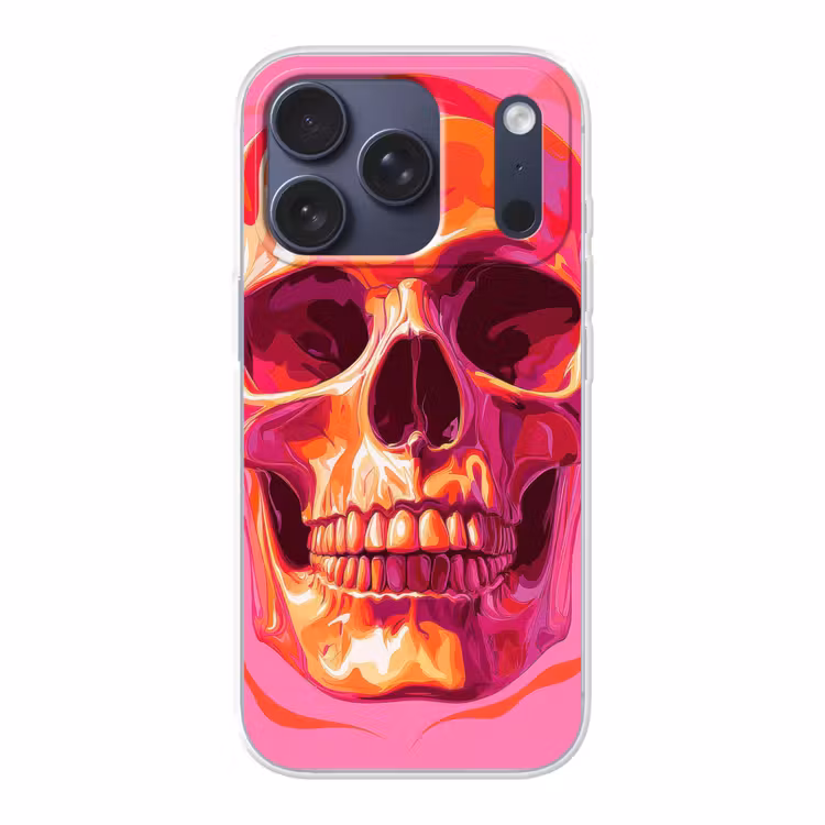 Felroze - Tanden - Schedel Telefoonhoesje iPhone 17 Pro klein -3d