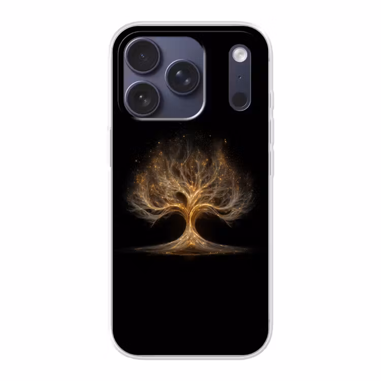 Lichtjes - Boom - Abstract - Zwart Telefoonhoesje iPhone 17 Pro klein -3d