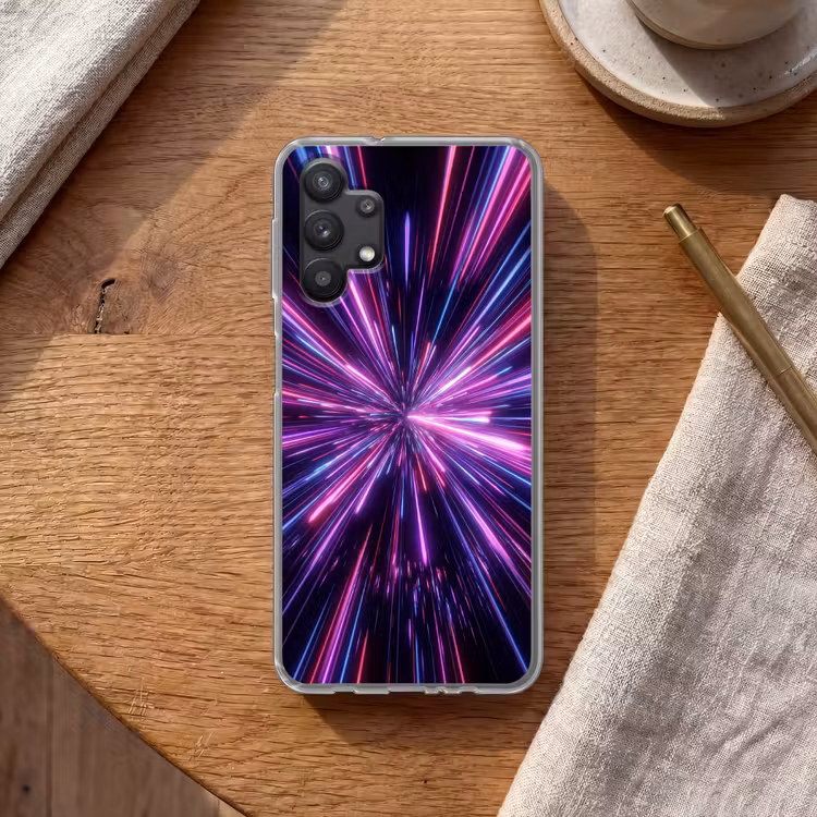 Lichtsnelheid - Ruimte - Roze - Paars Telefoonhoesje Samsung Galaxy A32 5G klein -sfeer1