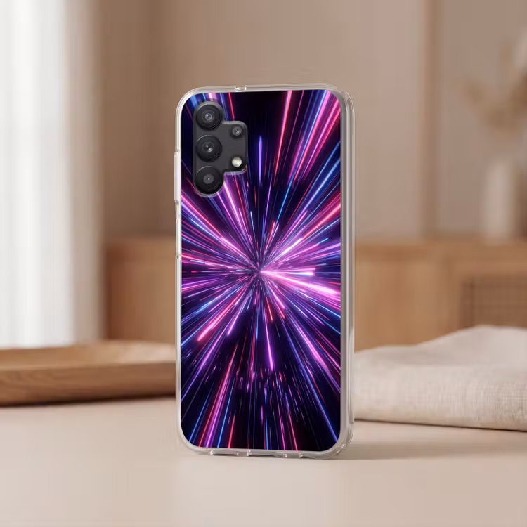 Lichtsnelheid - Ruimte - Roze - Paars Telefoonhoesje Samsung Galaxy A32 5G klein -sfeer2
