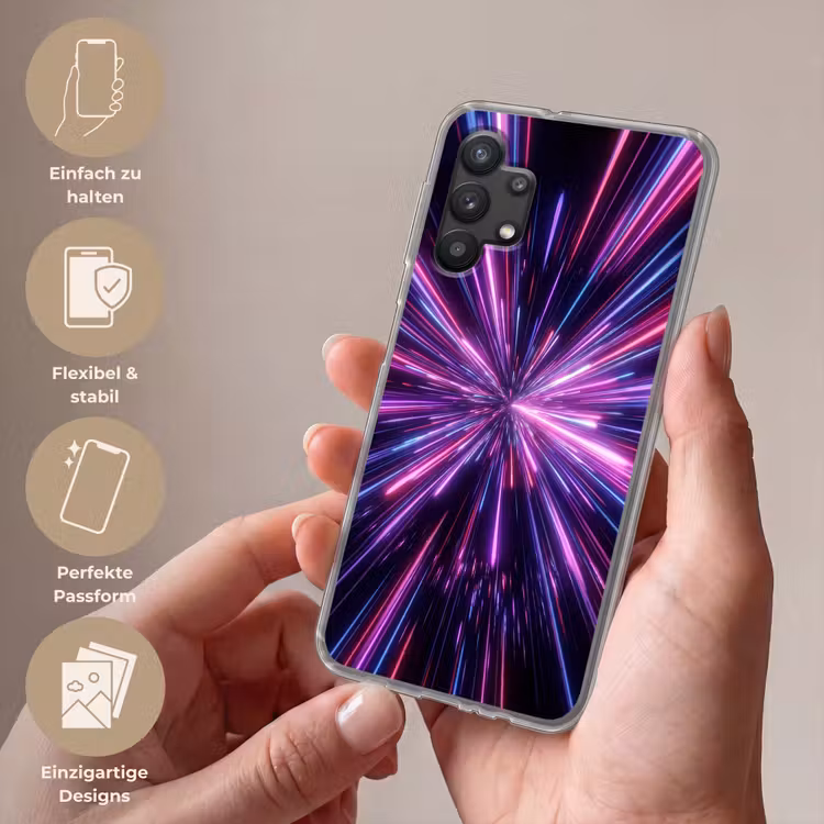 Lichtsnelheid - Ruimte - Roze - Paars Telefoonhoesje Samsung Galaxy A32 5G klein -sfeer3_DE