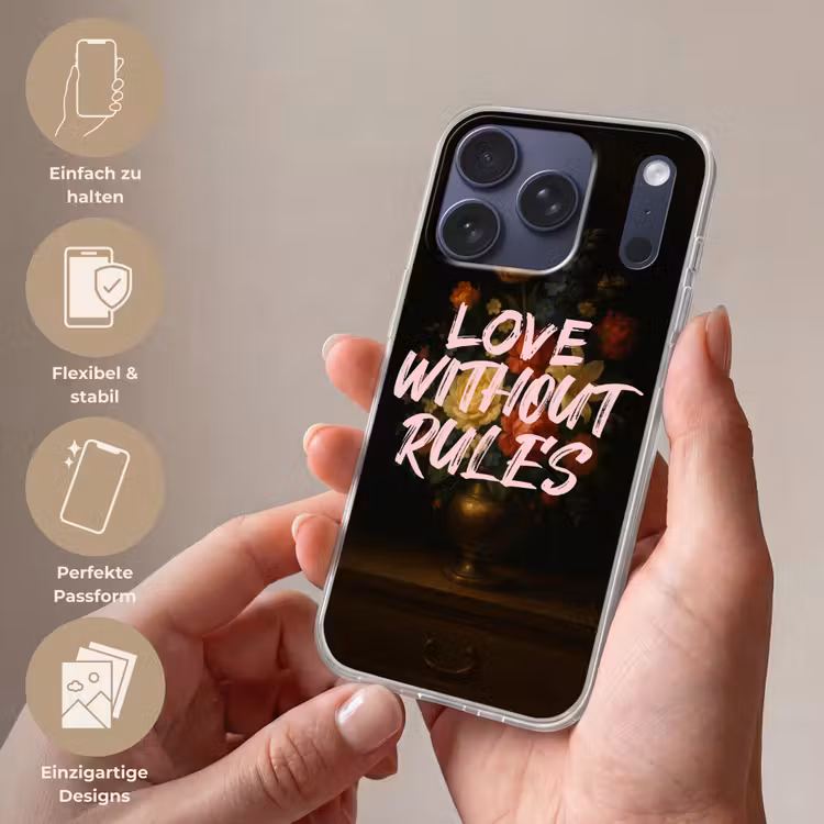 Liefde - Modern - Bloemen Telefoonhoesje iPhone 17 Pro klein -sfeer3_DE