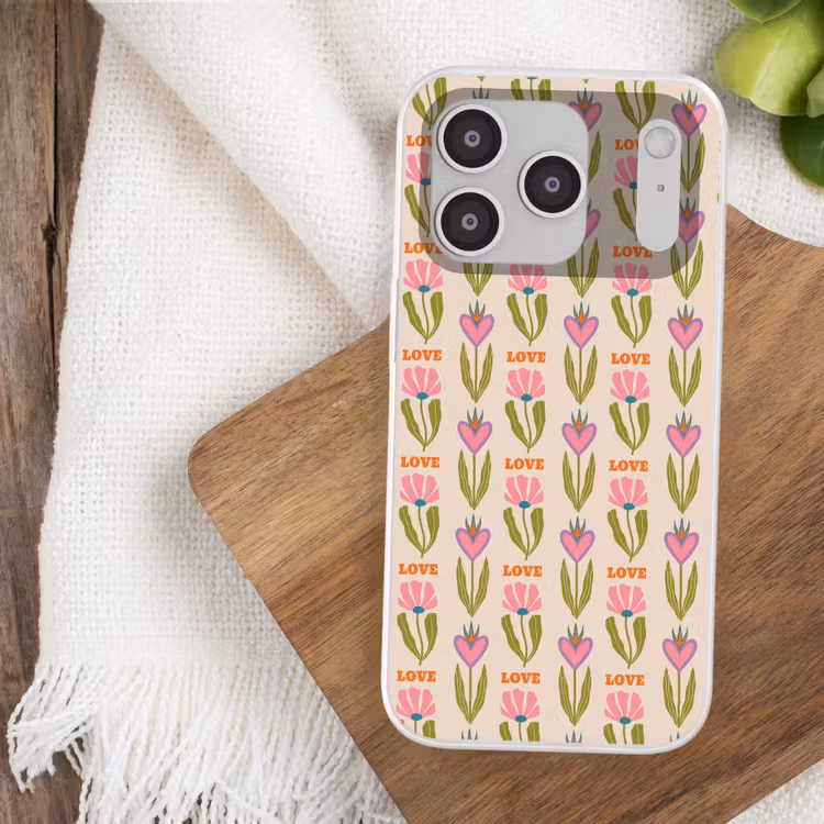 Love - Patroon - Bloemen - Hartjes Telefoonhoesje iPhone 17 Pro klein 878 -sfeer1