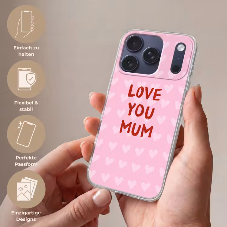 Love - Quote - Moeder - Rood Telefoonhoesje iPhone 17 Pro klein -sfeer3_DE