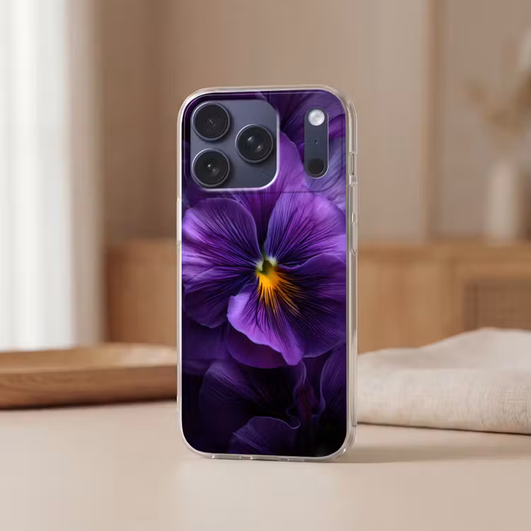 Paars - Viool - Diepte Telefoonhoesje iPhone 17 Pro klein -sfeer2
