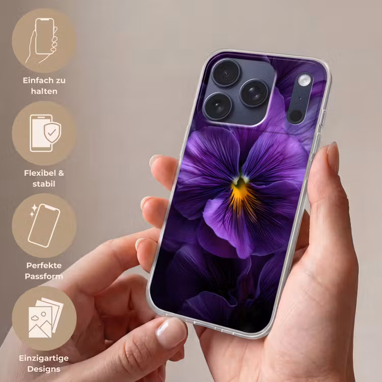 Paars - Viool - Diepte Telefoonhoesje iPhone 17 Pro klein -sfeer3_DE