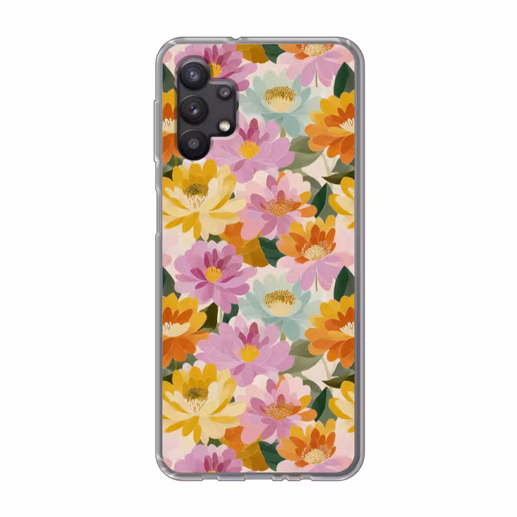 Lelies - Aquarel - Pastel Telefoonhoesje Samsung Galaxy A32 5G klein 346 -3d