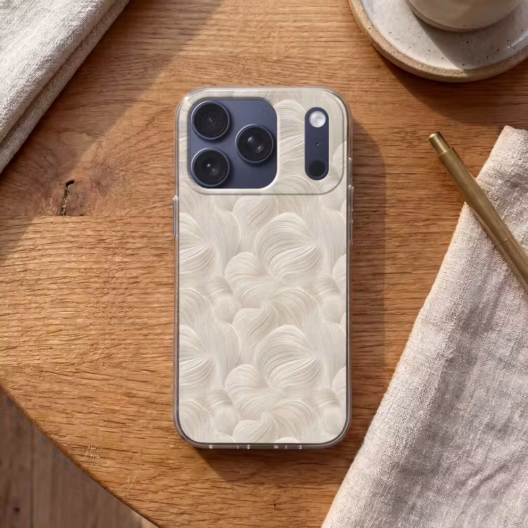 Lijnen - Waaier - Beige Telefoonhoesje iPhone 17 Pro klein 878 -sfeer1