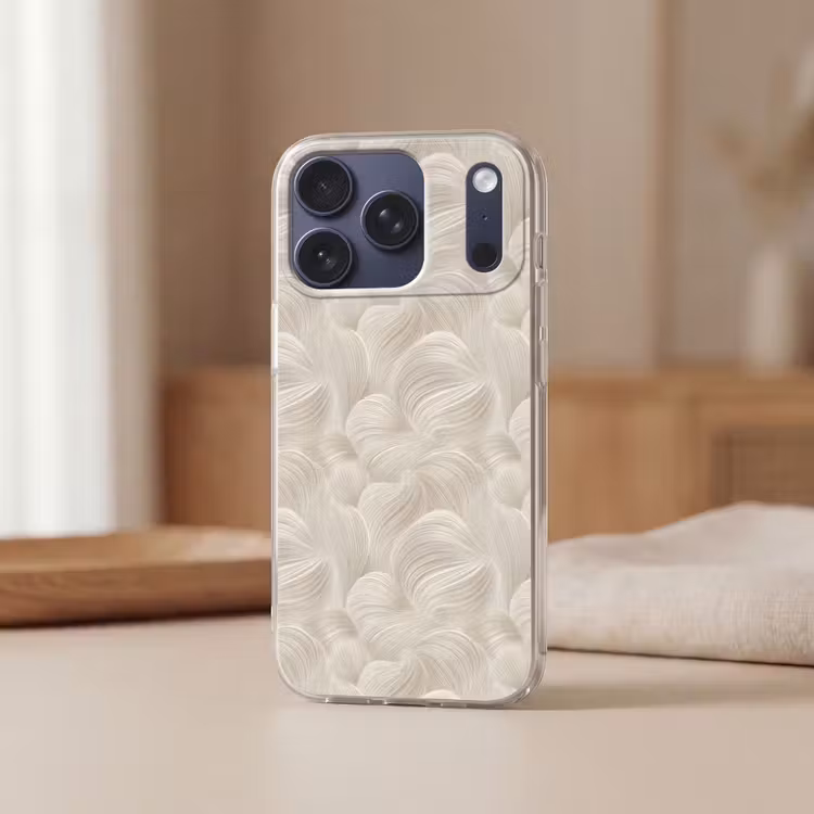Lijnen - Waaier - Beige Telefoonhoesje iPhone 17 Pro klein 878 -sfeer2