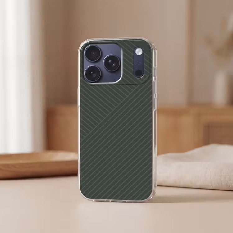 Lijnen - Abstract - Groen - Minimalistisch Telefoonhoesje iPhone 17 Pro klein -sfeer2