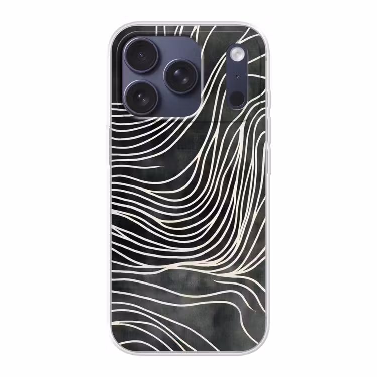 Lijnen - Patroon - Abstract - Wit Telefoonhoesje iPhone 17 Pro klein -3d