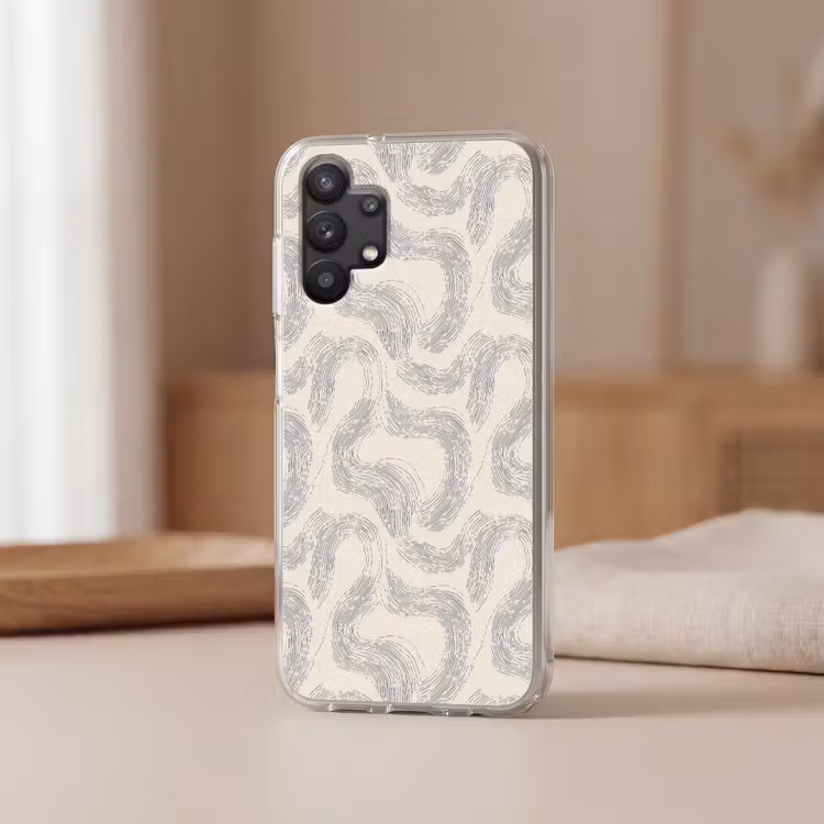 Lijnen - Patroon - Beige - Minimalistisch Telefoonhoesje Samsung Galaxy A32 5G klein 346 -sfeer2