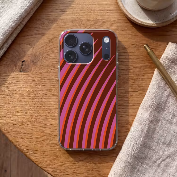 Lijnen - Rood - Beweging Telefoonhoesje iPhone 17 Pro klein -sfeer1