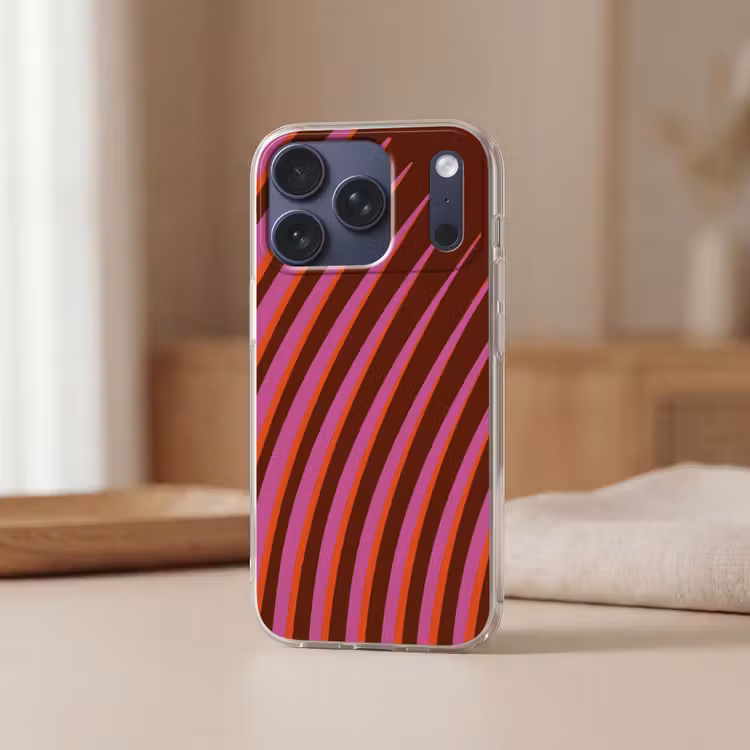 Lijnen - Rood - Beweging Telefoonhoesje iPhone 17 Pro klein -sfeer2