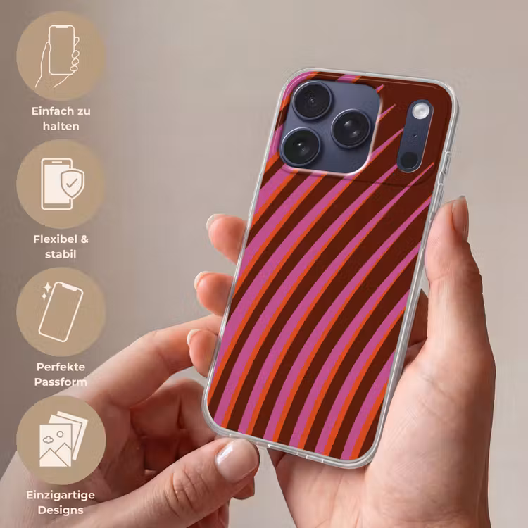 Lijnen - Rood - Beweging Telefoonhoesje iPhone 17 Pro klein -sfeer3_DE