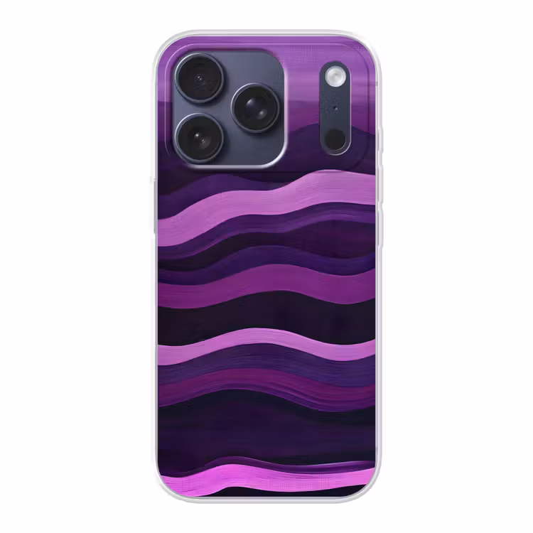 Lijnen - Golven - Paars - Abstract Telefoonhoesje iPhone 17 Pro klein -3d