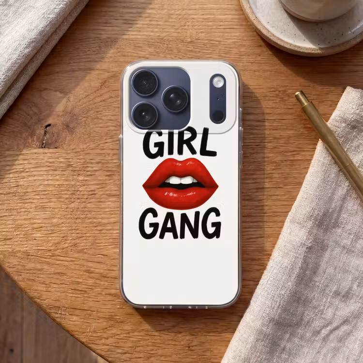 Lip - Girl - Rood - Letters Telefoonhoesje iPhone 17 Pro klein -sfeer1