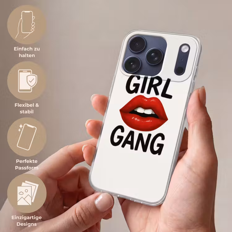 Lip - Girl - Rood - Letters Telefoonhoesje iPhone 17 Pro klein -sfeer3_DE