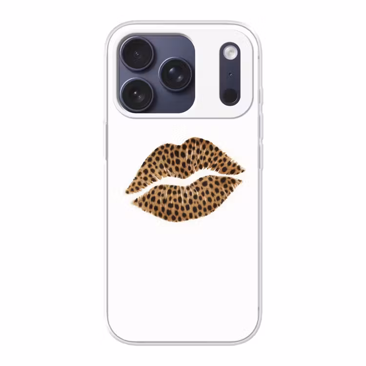 Lip - Panterprint - Minimalistisch - Wit Telefoonhoesje iPhone 17 Pro klein -3d
