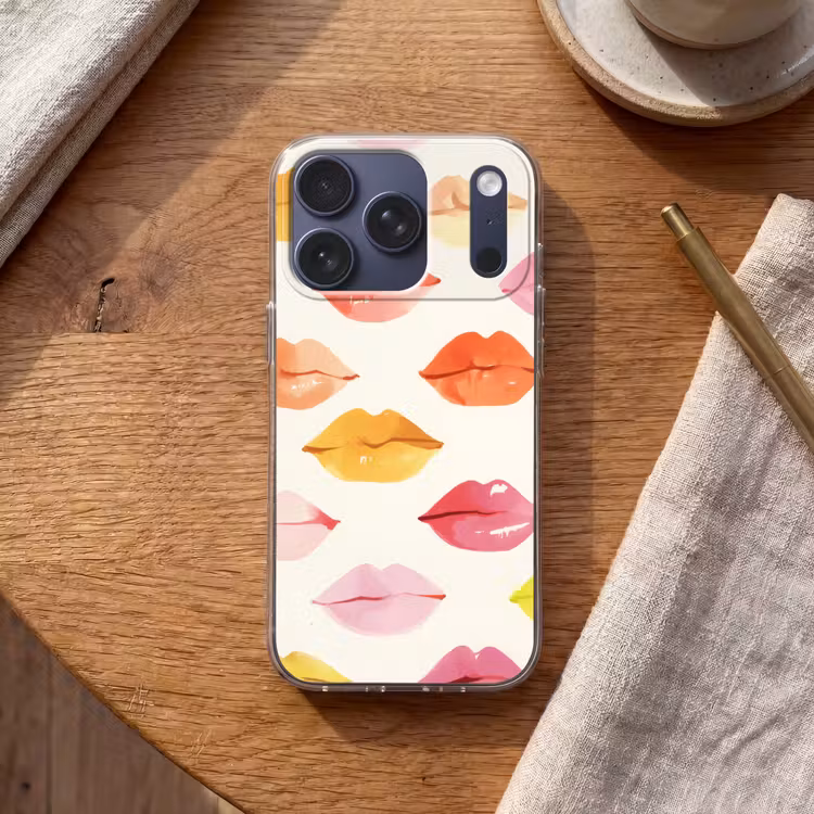 Lippen - Kleurrijk - Glanzend Telefoonhoesje iPhone 17 Pro klein -sfeer1