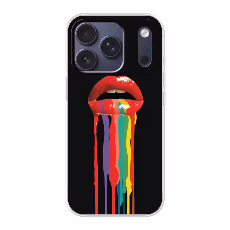 Lippen - Kleuren - Zwart Telefoonhoesje iPhone 17 Pro klein -3d