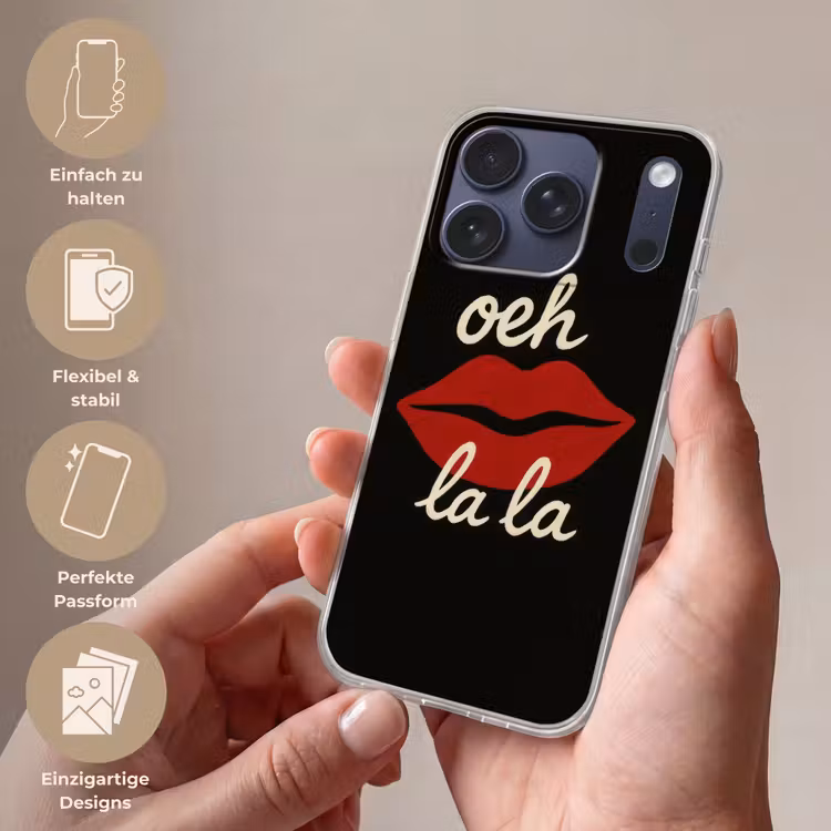 Lip - Rood - Quote Telefoonhoesje iPhone 17 Pro klein -sfeer3_DE
