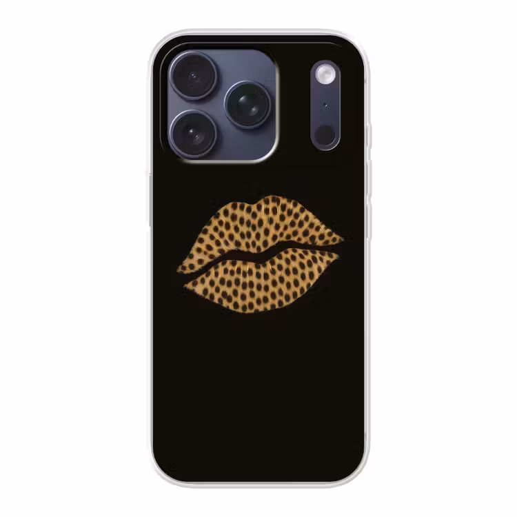 lip - Zwart - Panterprint Telefoonhoesje iPhone 17 Pro klein -3d