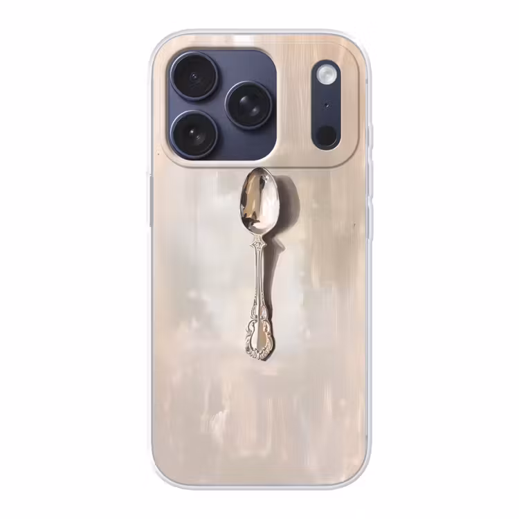 Lepel - Verf - Zilver Telefoonhoesje iPhone 17 Pro klein -3d