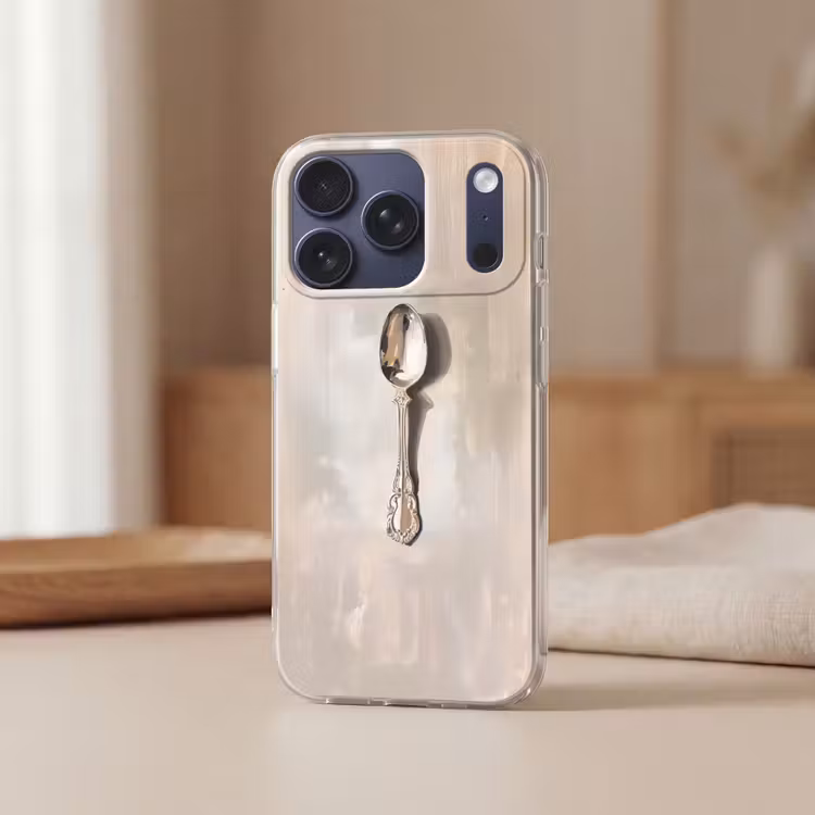 Lepel - Verf - Zilver Telefoonhoesje iPhone 17 Pro klein -sfeer2