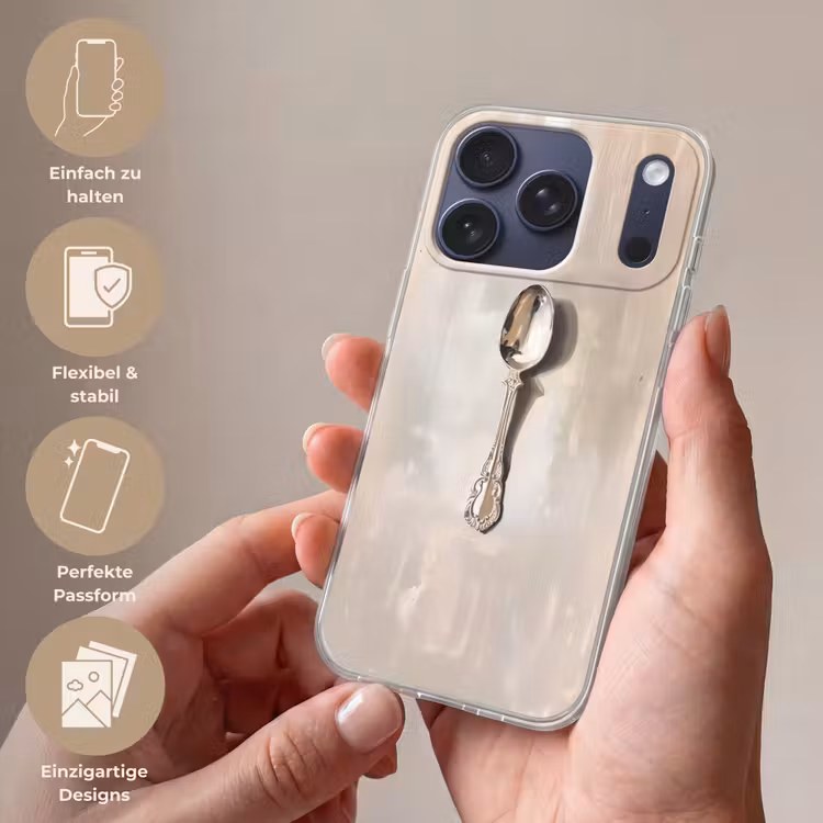 Lepel - Verf - Zilver Telefoonhoesje iPhone 17 Pro klein -sfeer3_DE