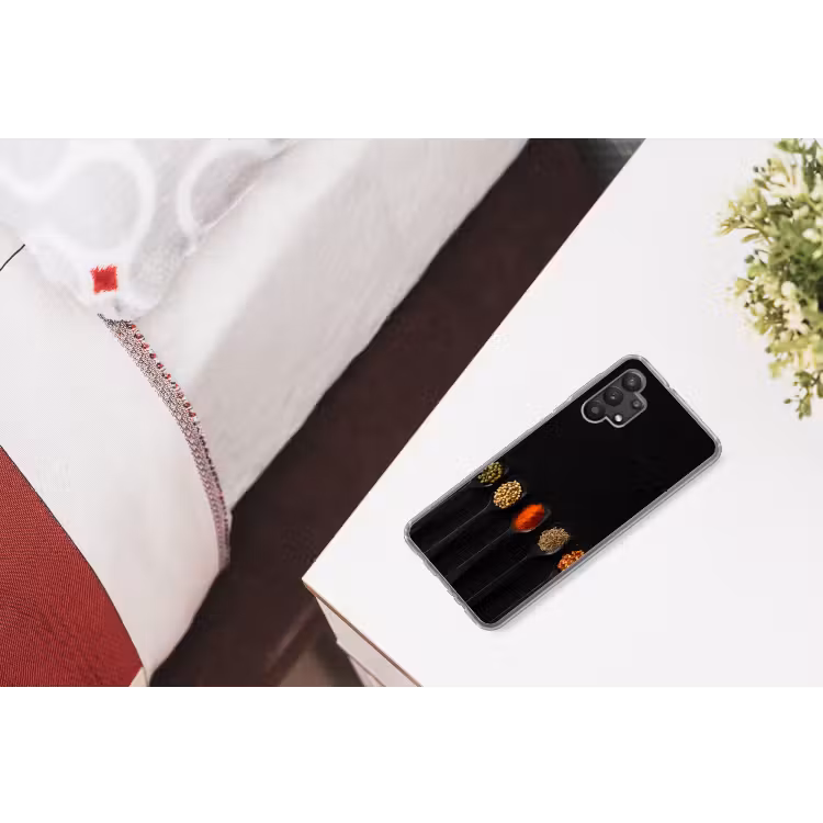 Lepels - Specerijen - Zwart - Kruiden - Rustiek Telefoonhoesje Samsung Galaxy A32 5G klein -kamerA32_5G