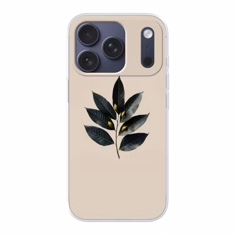Laurierbladeren - Bloemknoppen - subtiel Telefoonhoesje iPhone 17 Pro klein -3d
