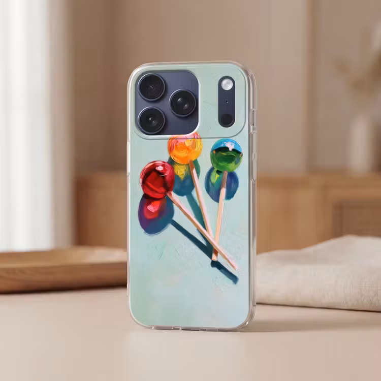 Lollys - Schaduw - Drie - Blauw Telefoonhoesje iPhone 17 Pro klein -sfeer2