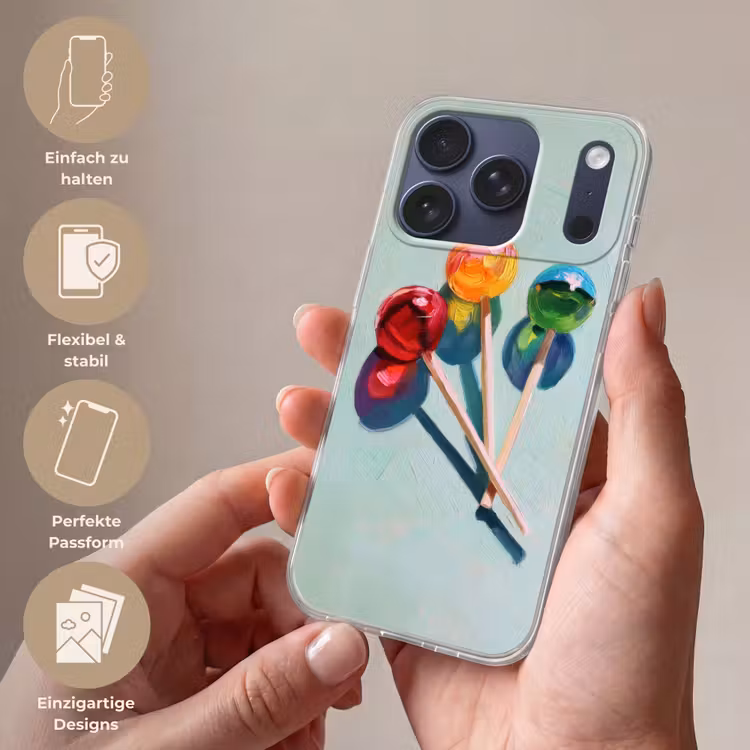 Lollys - Schaduw - Drie - Blauw Telefoonhoesje iPhone 17 Pro klein -sfeer3_DE