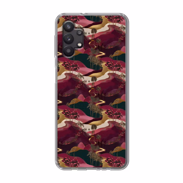 Magisch - Palmbomen - Goud Telefoonhoesje Samsung Galaxy A32 5G klein 346 -3d