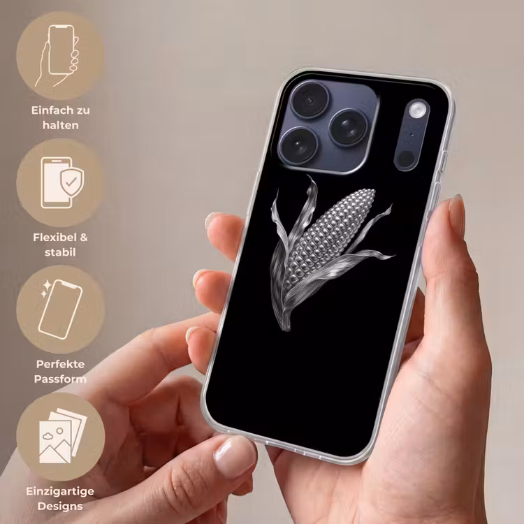 Maïskolf - Glanzend metaal - Elegant Telefoonhoesje iPhone 17 Pro klein -sfeer3_DE