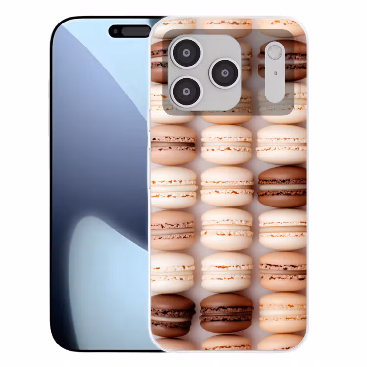 Macarons - Beige - Bruin Telefoonhoesje iPhone 17 Pro klein -3d