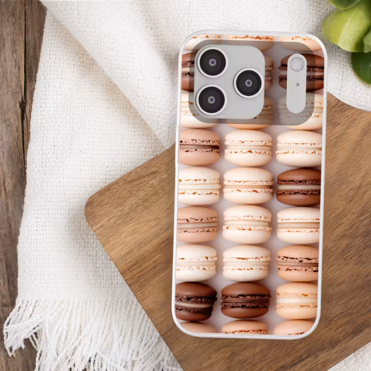 Macarons - Beige - Bruin Telefoonhoesje iPhone 17 Pro klein -sfeer1