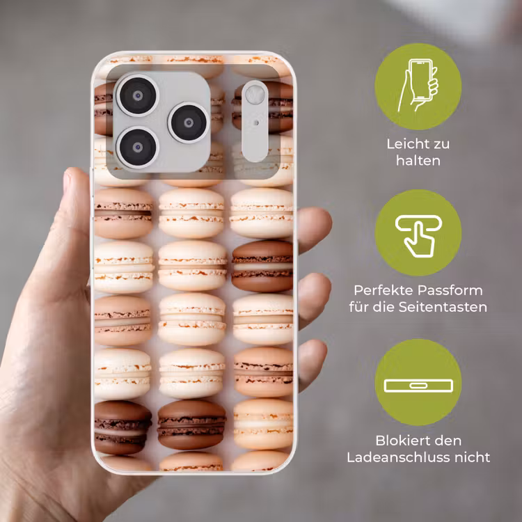 Macarons - Beige - Bruin Telefoonhoesje iPhone 17 Pro klein -sfeer3_DE