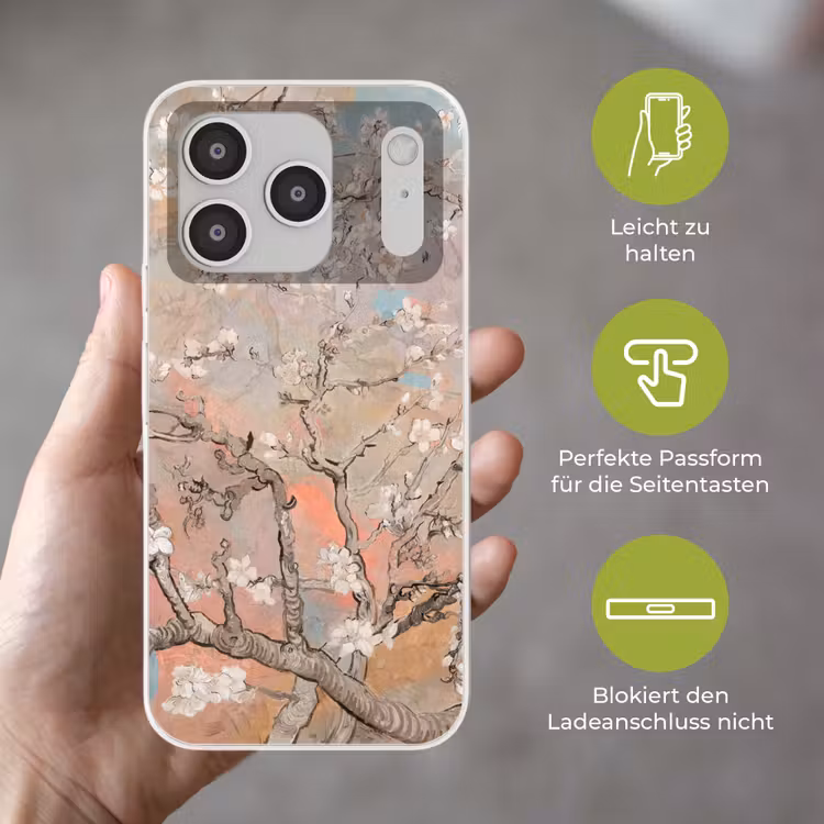 Amandelbloesem - Kunst - Van Gogh - Pastel Telefoonhoesje iPhone 17 Pro klein -sfeer3_DE
