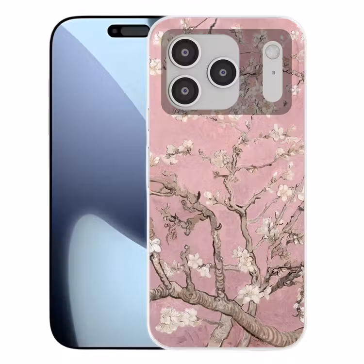 Amandelbloesem - Kunst - Van Gogh - Roze Telefoonhoesje iPhone 17 Pro klein -3d