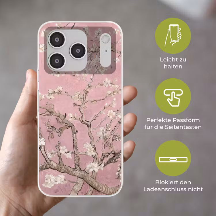 Amandelbloesem - Kunst - Van Gogh - Roze Telefoonhoesje iPhone 17 Pro klein -sfeer3_DE
