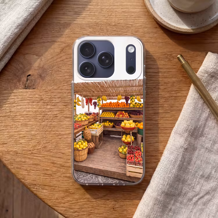 Handyhülle - Marktstand – Obst – Frisch - Marktkraam - Fruit - Vers Telefoonhoesje iPhone 17 Pro klein