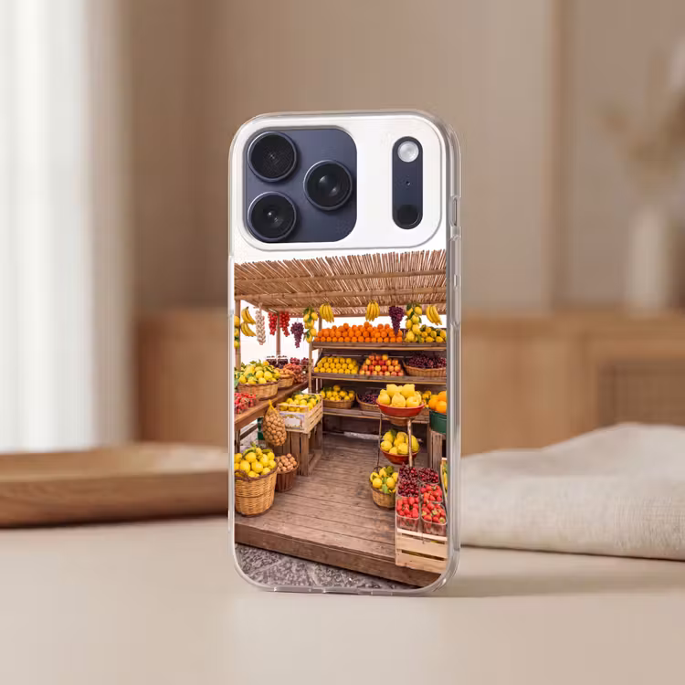 Handyhülle - Marktstand – Obst – Frisch - Marktkraam - Fruit - Vers Telefoonhoesje iPhone 17 Pro klein