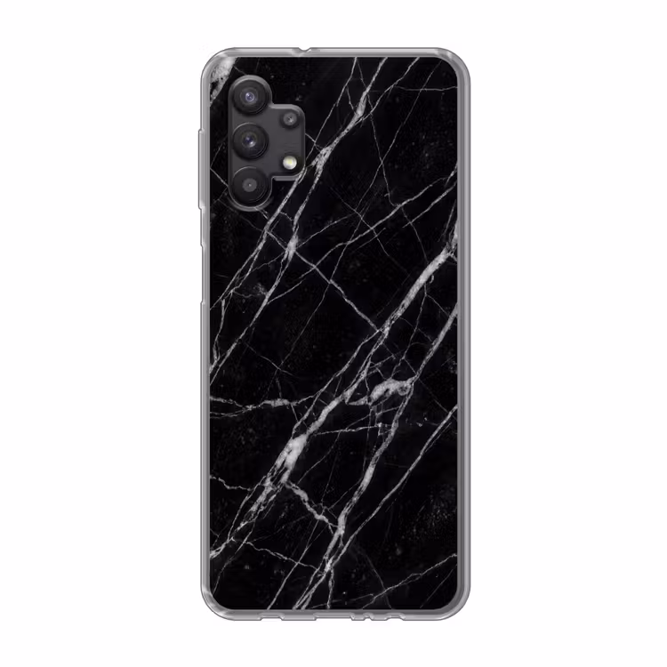 Marmer - Aders - Abstract - Zwart Telefoonhoesje Samsung Galaxy A32 5G klein -3d